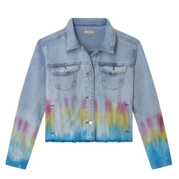 Tractr Jackets Coats New Tractr Tie Dye Girls Jean Jacket